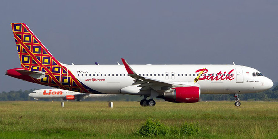 Pesawat Batik Air melakukan landing di Bandara Soetta