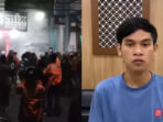 Ratusan driver ojol geruduk rumah pelaku usai insiden Driver ShopeeFood dianiaya; tampak juga sosok pelaku yang melakukan permintaan maaf.